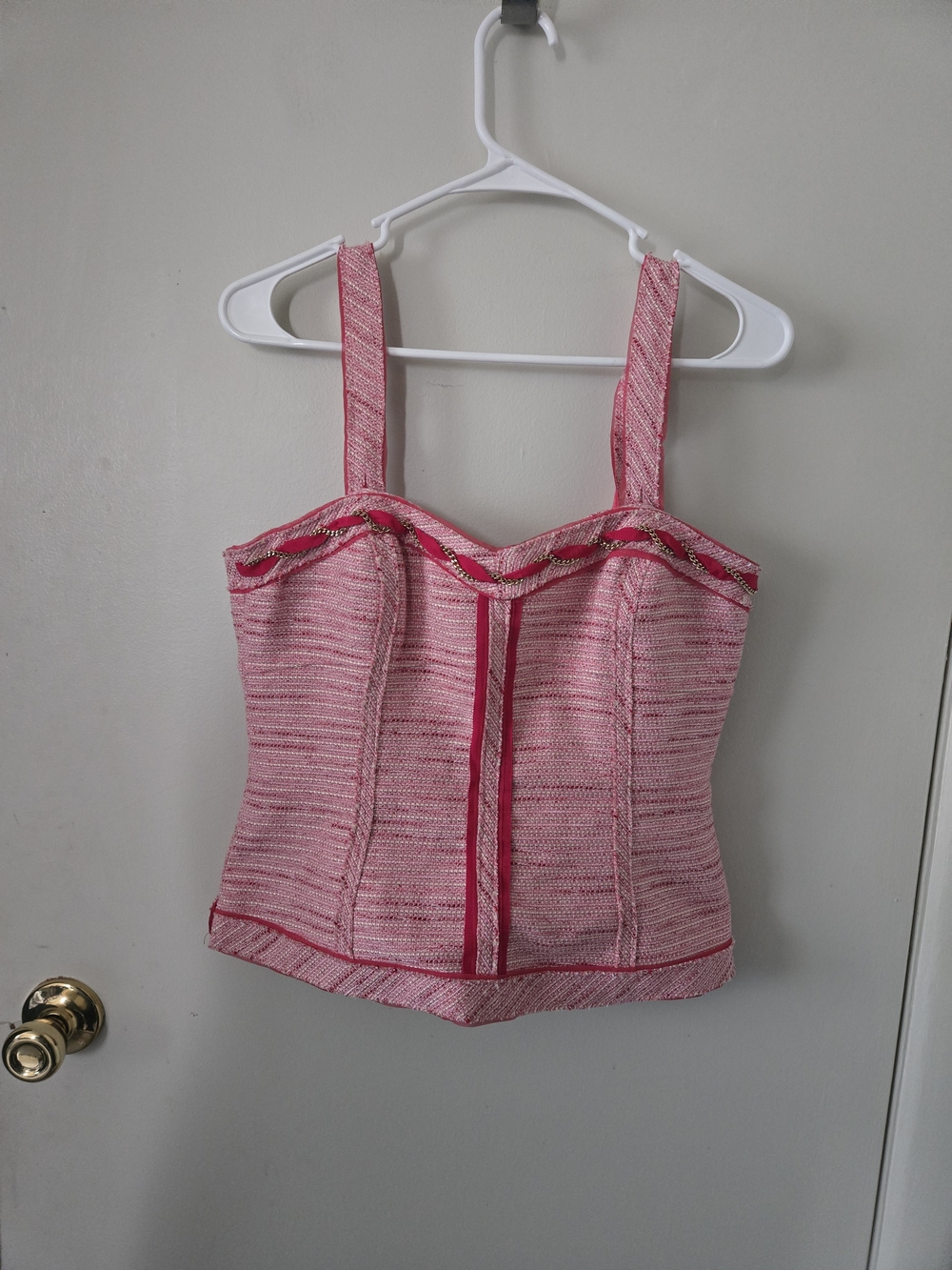 White House Black Market Pink Textured Bustier Camisole